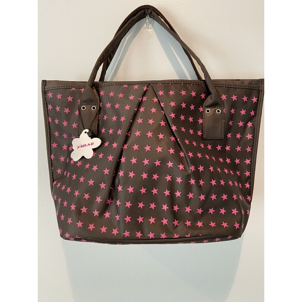 Esbag Collection Vinyl Brown With Pink Stars. 17’’w - 11’’ Long - Picture 6 of 7